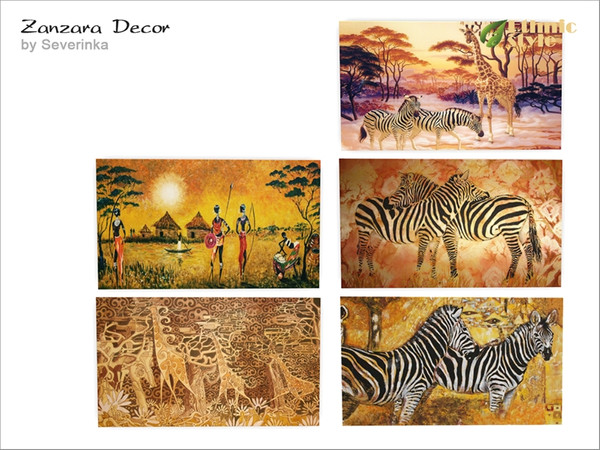 Sims 4 — [ZanzaraBedroom] African paintings by Severinka_ — African paintings in ethnic style. From the set of 'Zanzara