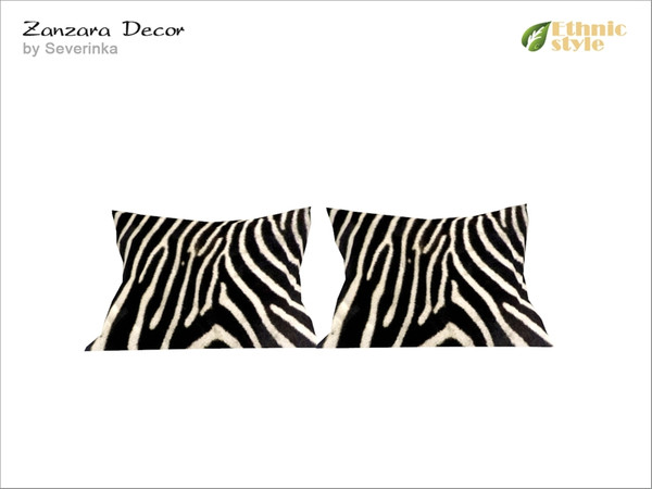 Sims 4 — [ZanzaraBedroom] Bed pillows by Severinka_ — Pillows for double bed in ethnic style. From the set of 'Zanzara