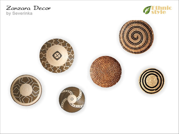 Sims 4 — [ZanzaraDecor] Ethnic three plates on wall by Severinka_ — Decorative three plates on wall in ethnic stile, From