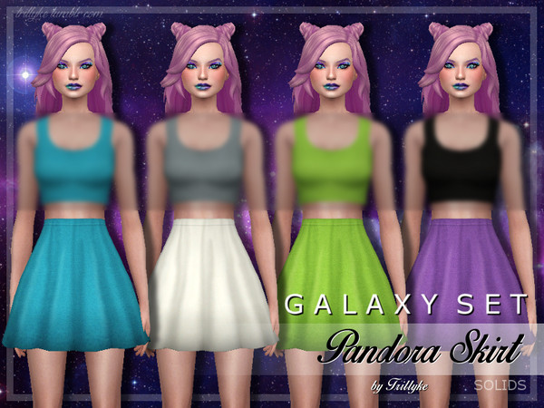 Sims 4 — Trillyke - GALAXY SET - Pandora Skirt (Solids) by Trillyke — A high waisted short skirt, which comes in 18 solid