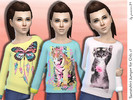 Sims 4 — Sweatshirt Jumper for Girls v1 by juanni84 — 3 sweatshirt jumpers for girls with a cool design