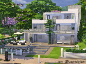 Sims 4 — Virginia by Guardgian2 — A modern three-storey house offering 3 bedrooms, 3 bathrooms, a living room, a dining