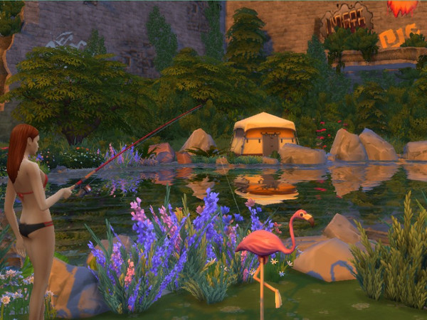 Sims 4 —  by LaReineDubois — Bluff Island Lot Remake My MORE extra NATURAL Natural Pool Windenburg Bluff Island Sims may