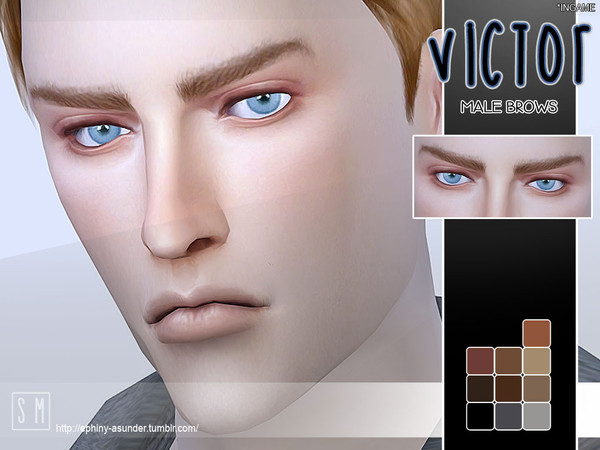 Sims 4 — [ Victor ] - Male Brows by Screaming_Mustard — A gentle set of male brows in 10 shades. For males, child +. With