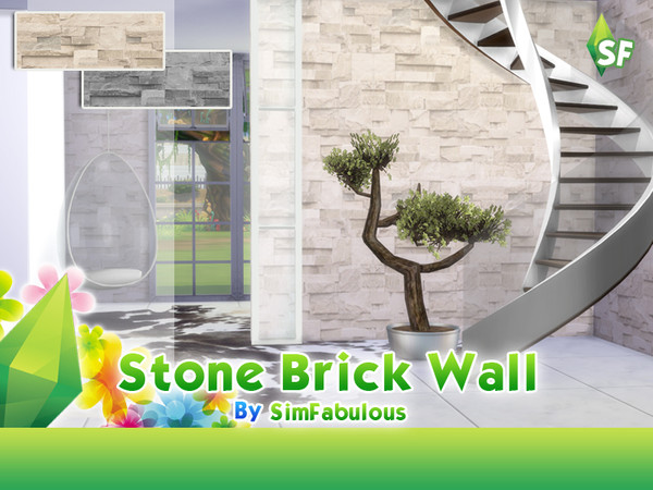 Sims 4 — Stone Brick Wall by SimFabulous2 — Download information: Wall Type: Masonry/Stones Recolors: 2 Value: 5