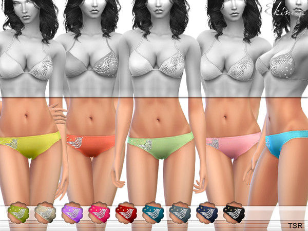 Sims 4 — Swimwear 2 - Bottom - S11 by ekinege — Embellished bikini bottom. 14 different colors. New item.