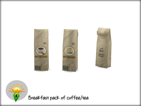 Sims 4 — Breakfast pack of coffee/tea by Solny — Kitchen clutter. Part of Breakfast set.