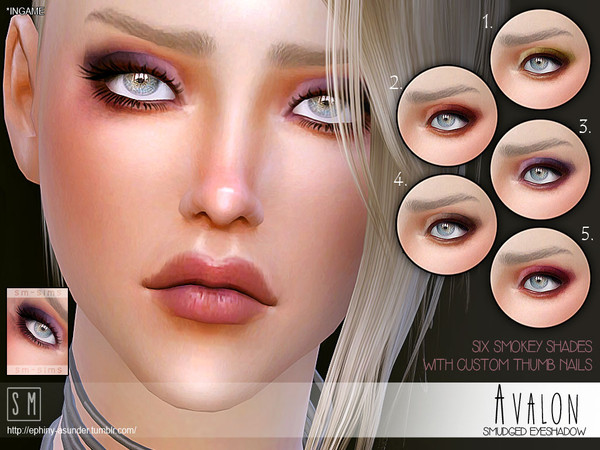 Sims 4 — [ Avalon ] - Smudged Eyeshadow by Screaming_Mustard — A smudged smokey eyeshadow with dust fallout. Comes in