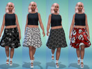 Sims 4 — Dark Patterned Skirts by simkat714 — Long skirts in a variety of dark patterns. 