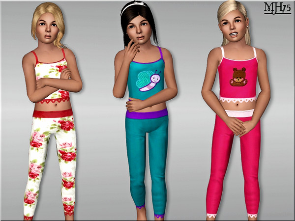 Sims 3 — S3 Sleepy Head Outfit [CF] by Margeh-75 — -a cute one piece outfit with a little crop top and leggings with lace