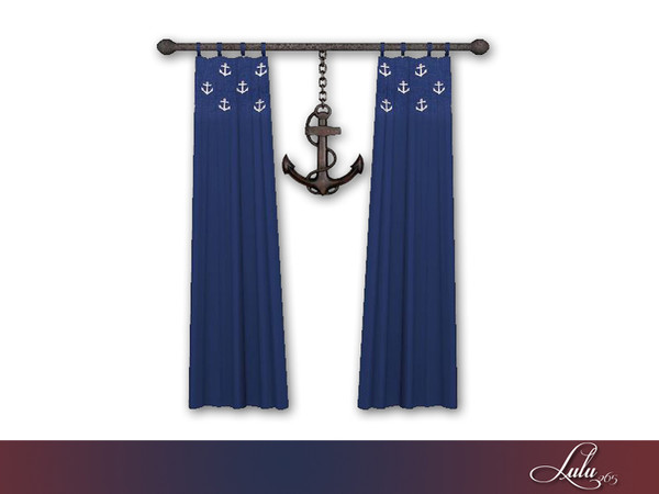 Sims 4 — Ship Shape Boys Room Curtains  by Lulu265 — Part of the Ship Shape Bedroom Set 4 Colour Variations Please do not