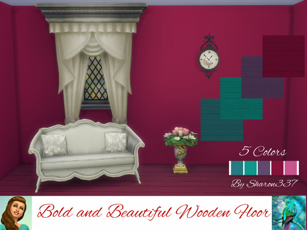 Sims 4 — Bold and Beautiful Wooden Floor by sharon337 — Wooden Floor in 5 different colors, created for Sims 4, by