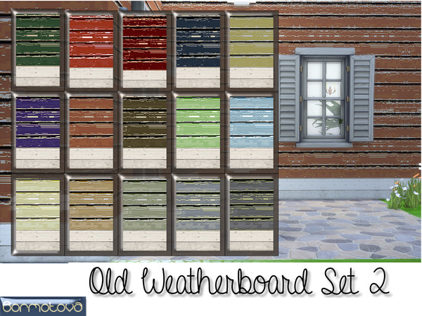 Sims 4 — Weatherboard Set 2 by abormotova2 — Set 2 of Weatherboards, which includes 15 old and worn colours.