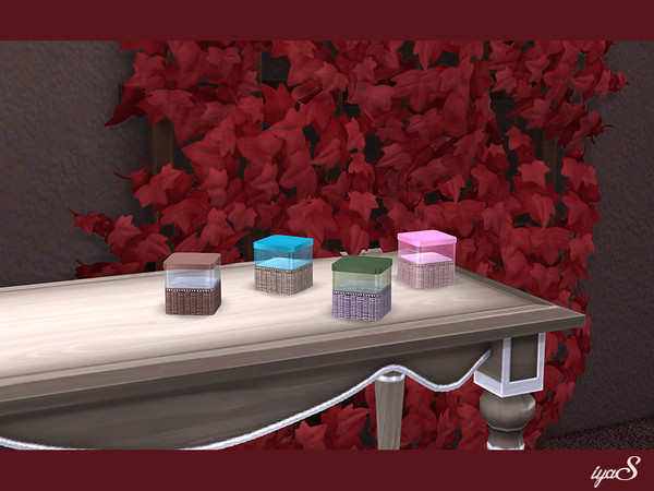 Sims 4 — Glass Box with Sea Salt by soloriya — Wicker covered glass box with sea salt. Part of Valentine set. 4 color