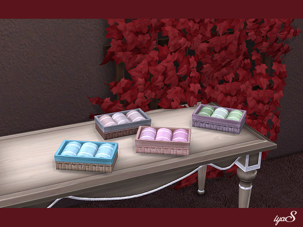 Sims 4 — Box with Towels by soloriya — Wicker covered box with three towels for your family. Part of Valentine set. 4