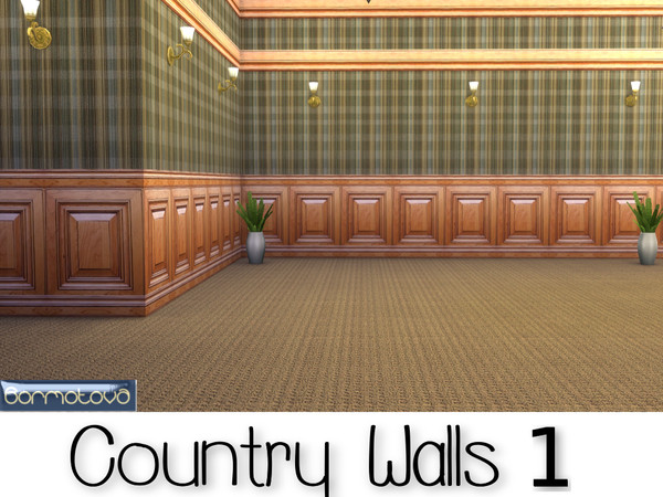 Sims 4 — Country Walls 1 by abormotova2 — From Country Walls Set, with 15 earthy autumn coloured country walls.