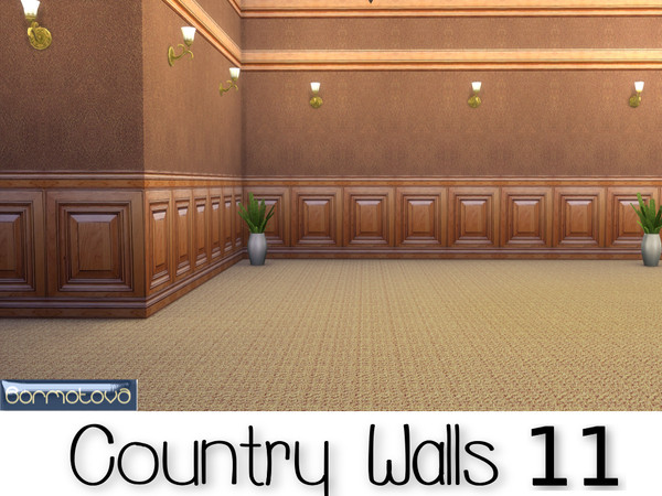 Sims 4 — Country Walls 11 by abormotova2 — From Country Walls Set, with 15 earthy autumn coloured country walls.