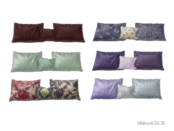Sims 4 — Bedroom Elegant - Pillow Set by ShinoKCR — 3 Pillows for to place on the Doublebed