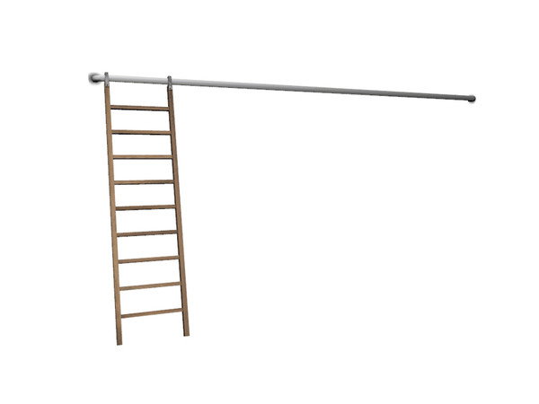 Sims 4 — Kayo Kitchen Ladder by Angela — Kayo Kitchen Ladder, decorative ladder in wood and chrome to reach the higher