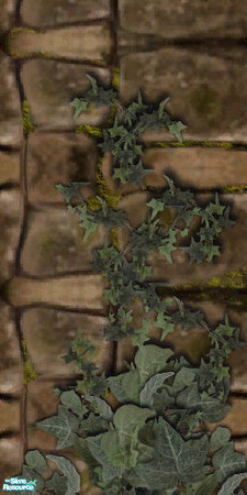 Sims 2 — Farmer Thompson's Stone Wall 11 by tlkaska — This is 11 of 12 mix and match brown stone, moss, and ivy walls