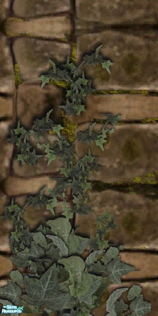Sims 2 — Farmer Thompson's Stone Wall 3 by tlkaska — This is 3 of 12 mix and match brown stone, moss, and ivy walls