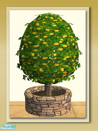 Sims 2 — Egg Shrub 04 by Shakeshaft — Part of a recolour set of the Round Stone Potted Plants in my Garden Delights Set,