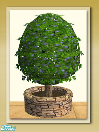 Sims 2 — Egg Shrub 01 by Shakeshaft — Part of a recolour set of the Round Stone Potted Plants in my Garden Delights Set,