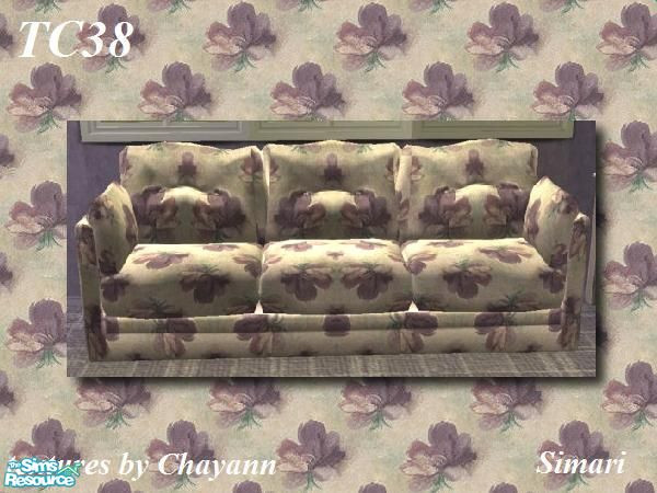 Sims 2 — TC38 - LR - Sofa by simari — TC38 floral pattern sofa