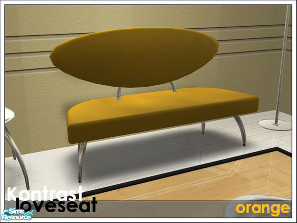 Sims 2 — 'Kontrast' Orange Loveseat by prin6je — Orange cushions for my 'Kontrast' loveseat.