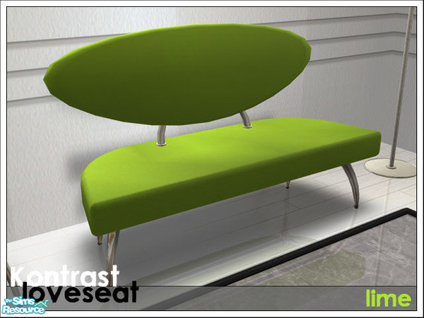 Sims 2 — 'Kontrast' Lime Loveseat by prin6je — Lime-green cushions for my 'Kontrast' loveseat.