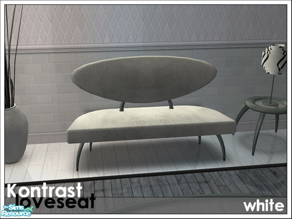 Sims 2 — 'Kontrast' White Loveseat by prin6je — White leather cushions for my 'Kontrast' loveseat.