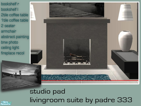 Sims 2 — Studio Pad Livingroom - Fireplace by Padre — Recolour of the African Fireplace. Please download that item for