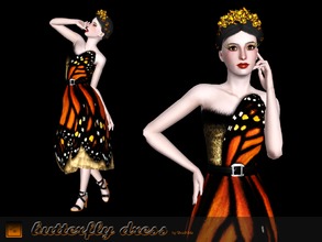 Sims 3 — Butterfly dress by Shushilda2 — The restored copy of the &quot;Butterfly dress&quot; created by me in