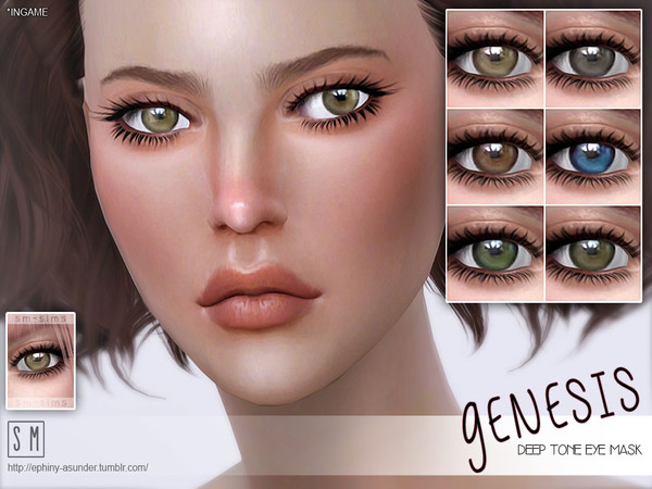 Sims 4 — [ Genesis ] - Eye Mask by Screaming_Mustard — A set of deeply toned eyes in 6 shades. For males and females,