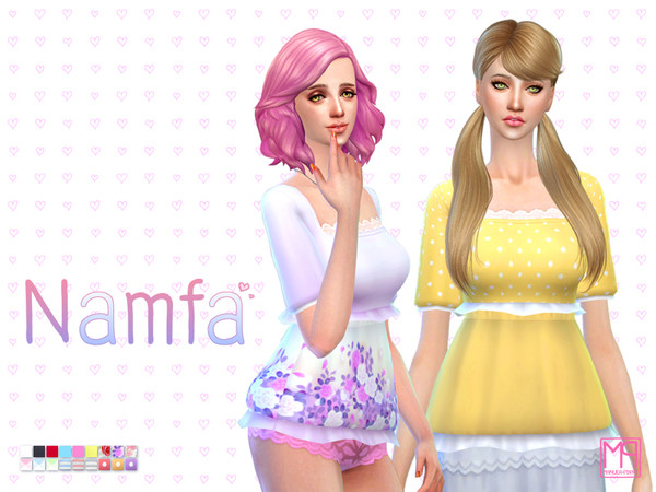Sims 4 — manueaPinny - Namfa by nueajaa — Namfa Sweet tops on summer Teen to elder 18 Colors