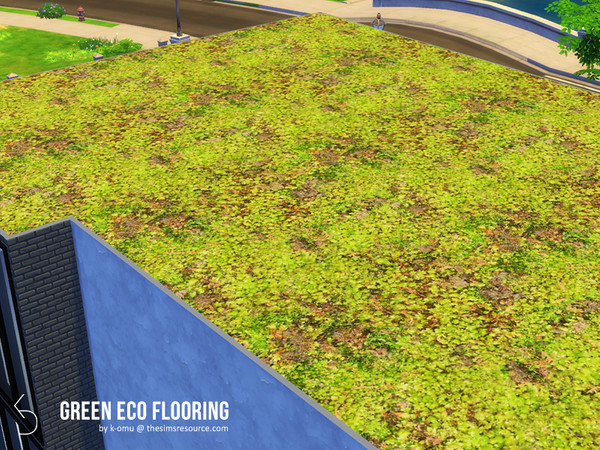Sims 4 — Green ECO Flooring by k-omu2 — This lush, green floor will add a new dimension to your gardens, roofs and - why