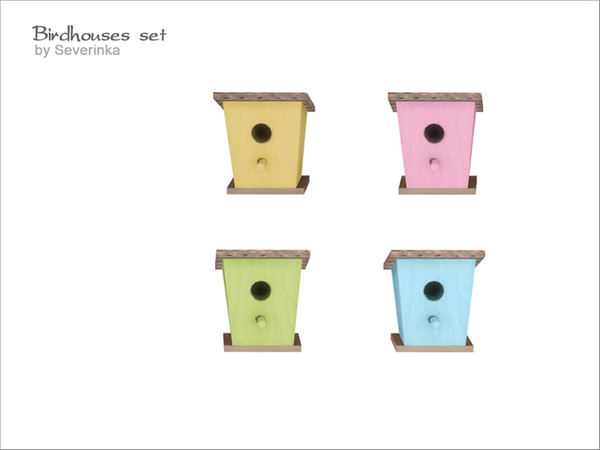 Sims 4 — Birdhouse 02 by Severinka_ — Birdhouse 02 (on the table) From the set of 'Birdhouses set' 4 colors