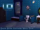 Sims 4 — Dark Blue Vintage Wall Tiles by pamelf — Dark blue vintage wall tiles for your dark, antique loving seems. Wall