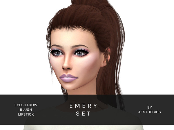 Sims 4 — EMERY Set by girlofwinter — A bright, pastel-y make up set for your sims! The lipstick comes in 8 shades, the