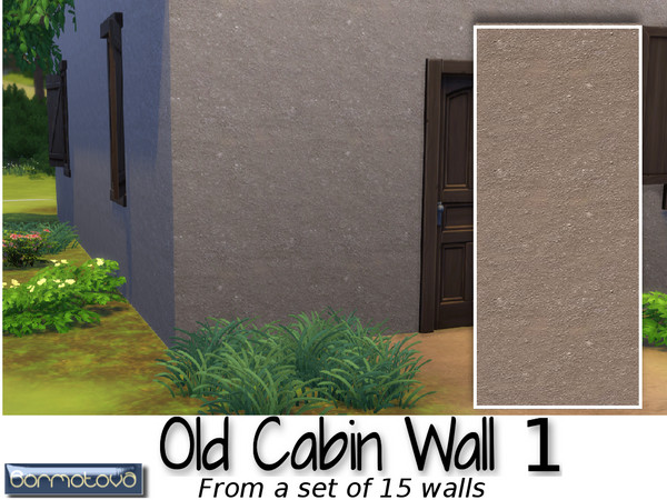 Sims 4 — Old Cabin Wall 1 by abormotova2 — From a set of 15 run down old walls of some old batch, cabin, hut or dacha