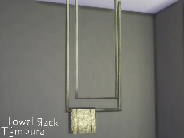 Sims 4 — Nikadema Tempura Towel Rack by nikadema — A towel rack hanging on the roof. Modern and minimalist.