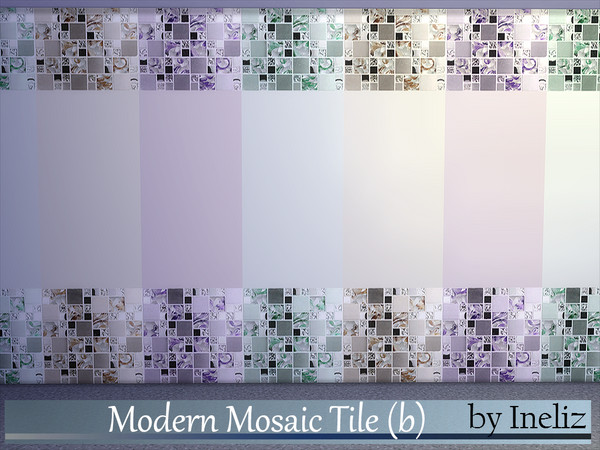 Sims 4 — Modern Mosaic Tile (b) by Ineliz — A set of wall mosaic tiles. 