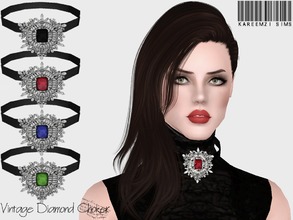 Sims 3 — Vintage Diamond Choker by KareemZiSims2 — At first, it was supposed to be a diamond brooch, but I used it to