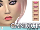 Sims 4 — CANDICE lipgloss by Simstari — A series of CANDICE lipgloss. - 12 color variations - Teens to elders - Females