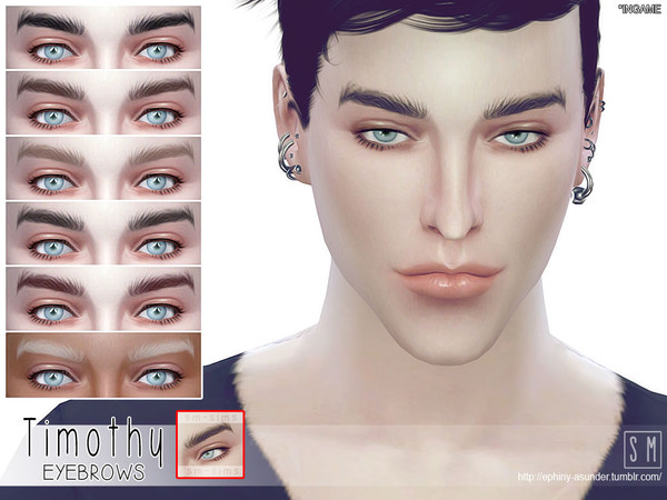 Sims 4 — [ Timothy ] - Male Brows by Screaming_Mustard — A set of natural messy male brows in six shades. For males,
