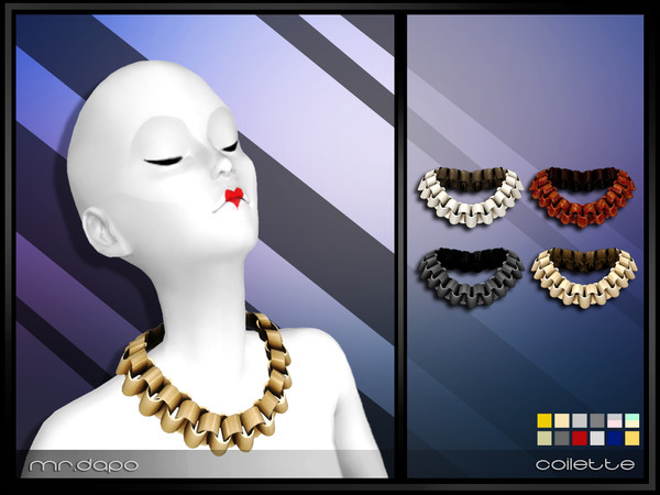 Sims 4 — Coilette Necklace by MrDapo — Coilette Necklace T/A/E No Random Allowed 12 colors - Custom Specular and Normal