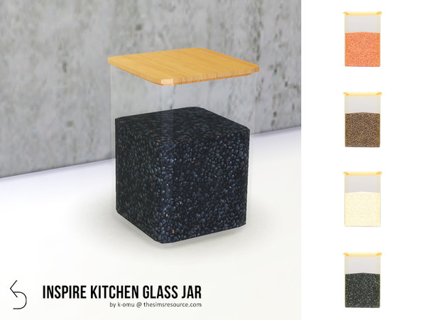 Sims 4 — INSPIRE Kitchen Glass Jar by k-omu2 — Decoration and storage at it's finest and/or simplest. A jar with stuff in