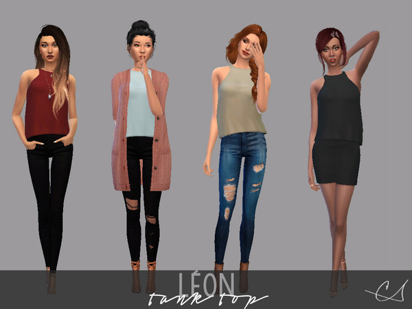 Sims 4 — Leon Tank Top  - Get to Work Needed by christopher0672 — This cute tank top is perfect for the incoming summer