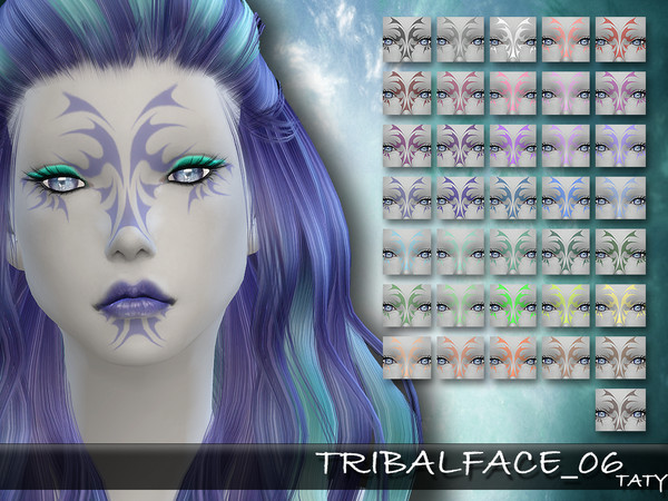 Sims 4 — [Ts4]Taty_TribalFace_06 by tatygagg — -Female, Male -Human, Alien -Child to Elder -Eyeshadows category