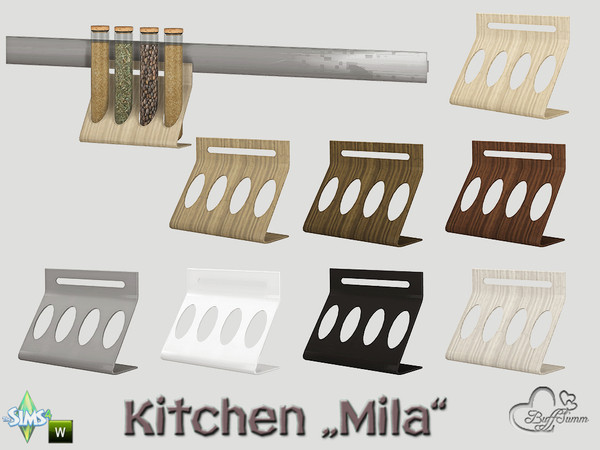Sims 4 — Kitchen Utensils Mila Spice Rack (hanging on bar) by BuffSumm — Part of the *Kitchen Utensils Bar Mila* Created